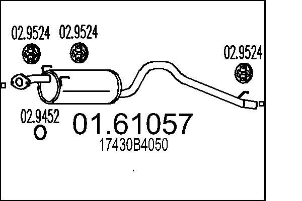 MTS Rear silencer Article number: 01.61057 cheaply