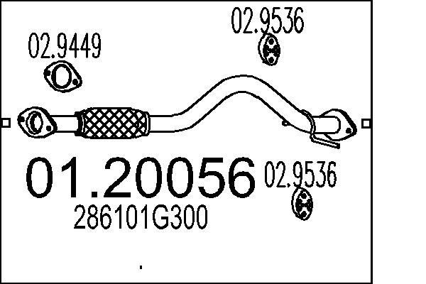 MTS Exhaust Pipe Article number: 01.20056 cheaply