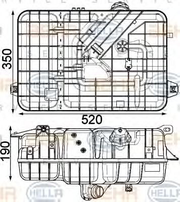 HELLA Coolant expansion tank Article number: 8MA 376 923-771 cheaply