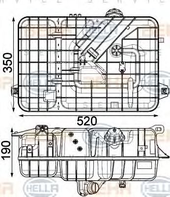 HELLA Coolant expansion tank Article number: 8MA 376 923-781 cheaply