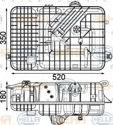 HELLA Coolant expansion tank Article number: 8MA 376 923-791 cheaply