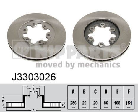NIPPARTS Brake disc Article number: J3303026 cheaply