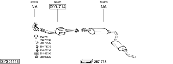 BOSAL Middle silencer Article number: 289-651 cheaply