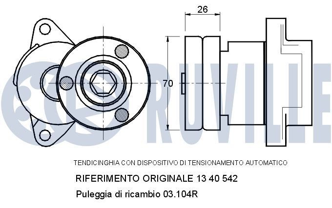 RUVILLE Deflection / Guide Pulley, v-ribbed belt Article number: 55889 cheaply