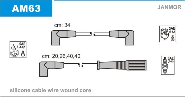 JANMOR Ignition Cable Kit Article number: AM63 cheaply