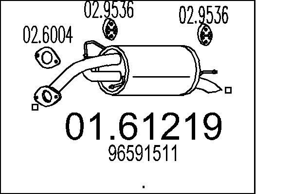 MTS Rear silencer Article number: 01.61219 cheaply