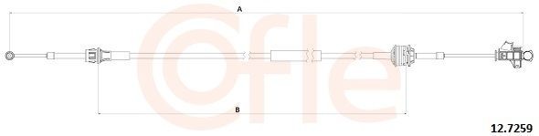 COFLE 12.7259 Cable, manual transmission GRANDE PUNTO 1.3 D Multijet (199.AXD11, 199.AXD1A, 199.AXD1B,... 90 PS Diesel