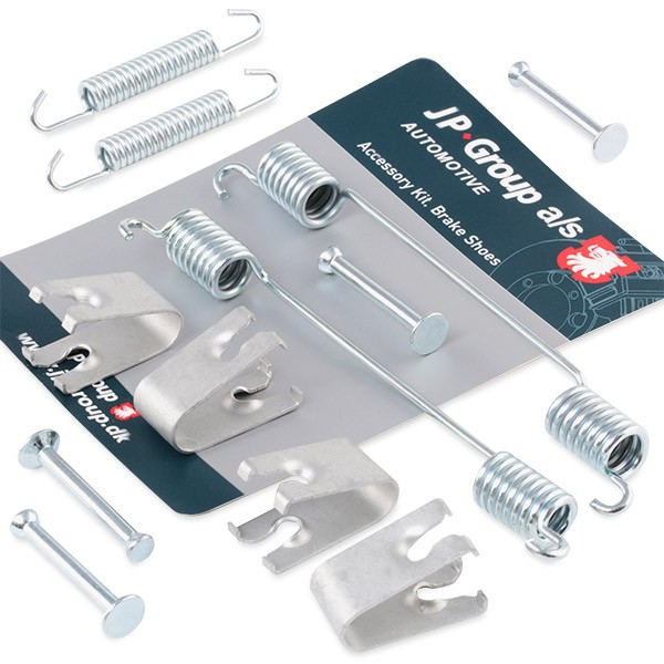 JP GROUP 1563950610 Accessory Kit, brake shoes DOBLO 1.3 D Multijet (263HXT1A, 263YXT1A, 263YYA1A, 263HYA1A) 80 PS Diesel