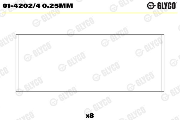 GLYCO Big End Bearings Article number: 01-4202/4 0.25mm cheaply