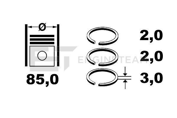 ET ENGINETEAM Piston Ring Kit Article number: R4001200 cheaply
