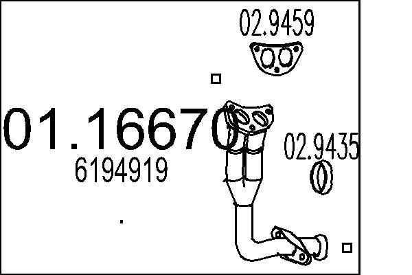 MTS Exhaust Pipe Article number: 01.16670 cheaply