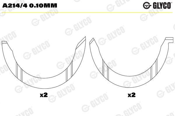 GLYCO A214/4 0.10mm Thrust Washer, crankshaft C-MAX 2.0 TDCi 136 PS Diesel 2010