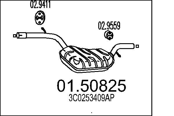 MTS Middle silencer Article number: 01.50825 cheaply