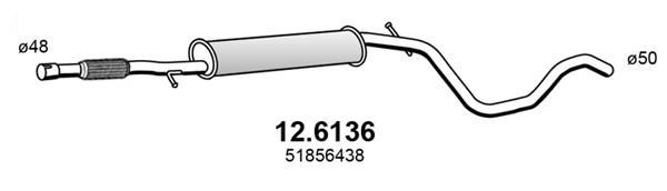 ASSO Middle silencer Article number: 12.6136 cheaply