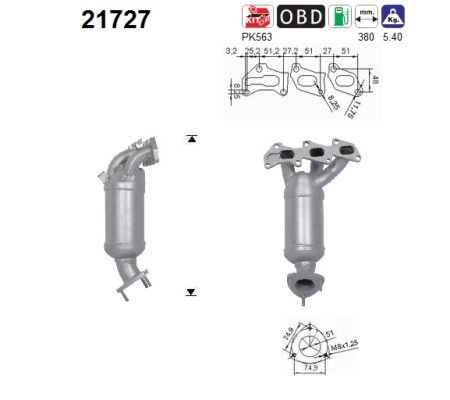 AS Catalytic converter Article number: 21727 cheaply