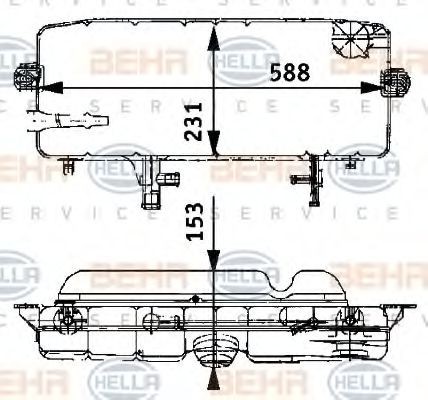 HELLA Coolant expansion tank Article number: 8MA 376 705-301 cheaply