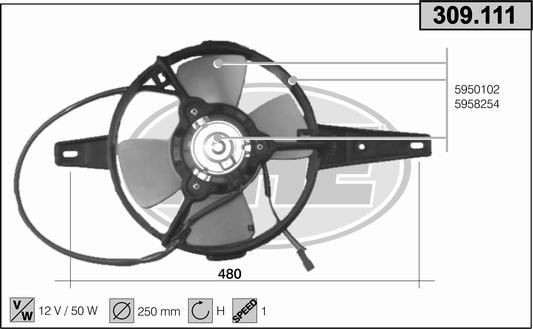 AHE Fan, radiator Article number: 309.111 cheaply