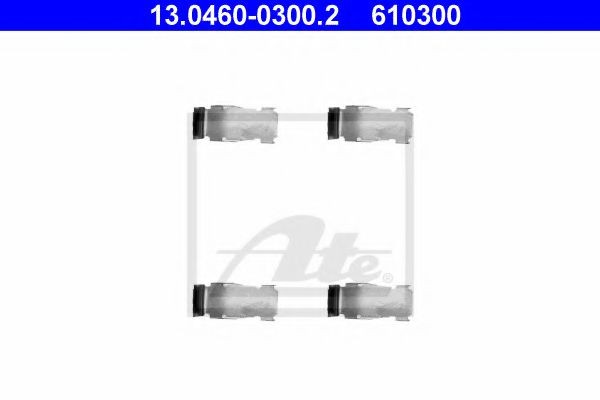 ATE 13.0460-0300.2 Lisakomplekt, ketaspiduriklotsid APPLAUSE 1.6 16V 105 HP Bensiin 1997