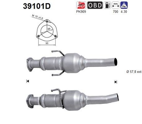 AS Catalytic converter Article number: 39101D cheaply