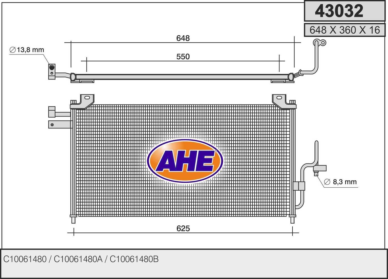 AHE Air conditioning condenser Article number: 43032 cheaply