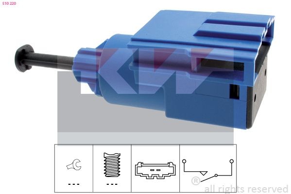 KW 510 220 Switch, clutch control (cruise control) A4 1.8 T quattro 190 PS Petrol 2004