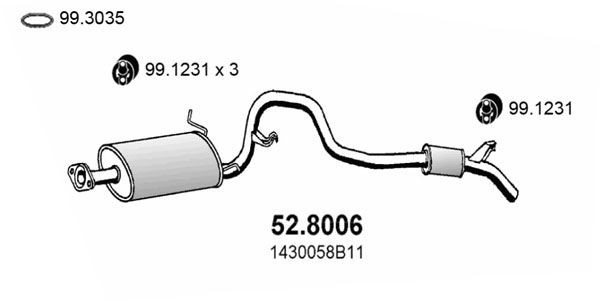 ASSO Middle- / End Silencer Article number: 52.8006 cheaply