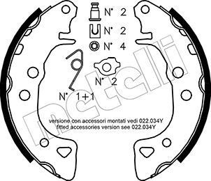 METELLI Brake Shoe Set Article number: 53-0021K cheaply