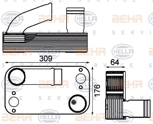 HELLA Engine oil cooler Article number: 8MO 376 906-411 cheaply