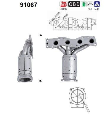 AS Catalytic converter Article number: 91067 cheaply