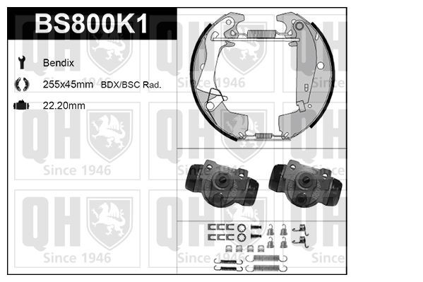 QUINTON HAZELL Brake Shoe Set Article number: BS800K1 cheaply