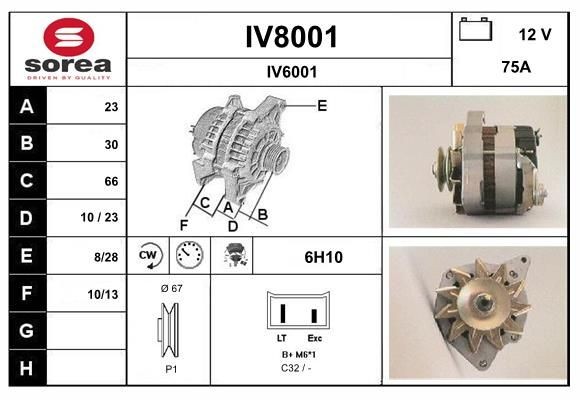 SNRA Alternator Article number: IV8001 cheaply