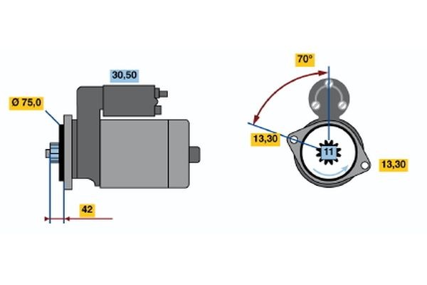 BOSCH Starter motor Article number: 0 986 020 031 cheaply