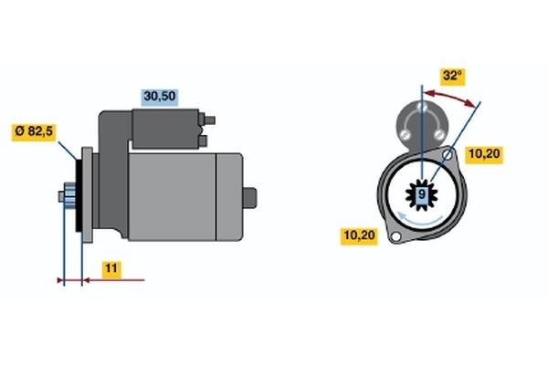 BOSCH Starter Artikli number: 0 986 020 681 soodsalt