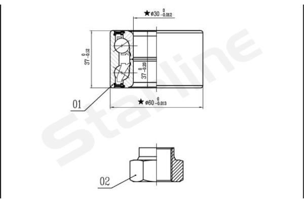 STARLINE Wheel bearing kit Article number: LO 00559 cheaply
