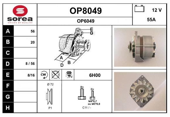 SNRA Alternator Article number: OP8049 cheaply