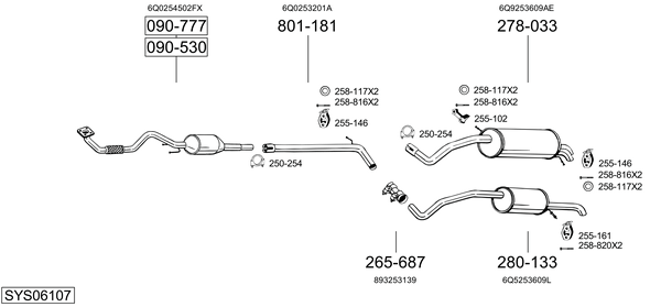 BOSAL Middle silencer Article number: 279-315 cheaply