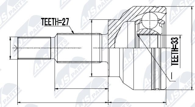 NTY Joint kit, drive shaft Article number: NPZ-RE-034 cheaply
