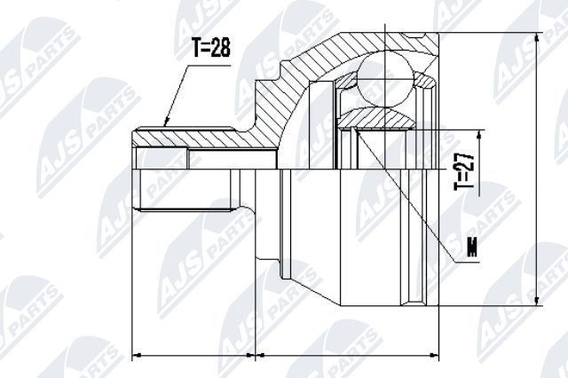 NTY Joint kit, drive shaft Article number: NPZ-VW-037 cheaply