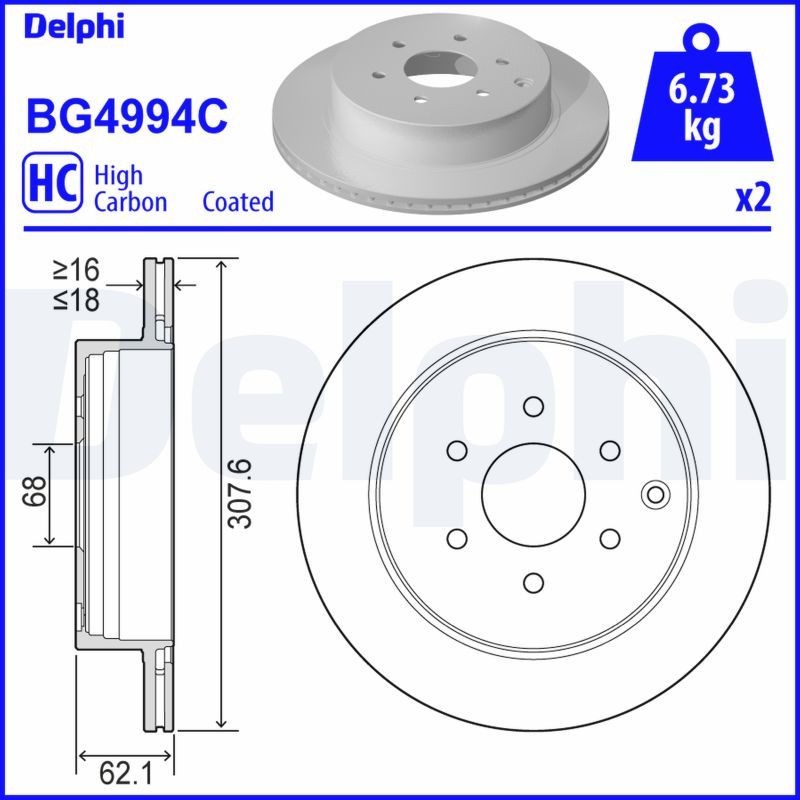 DELPHI Brake disc Article number: BG4994C cheaply