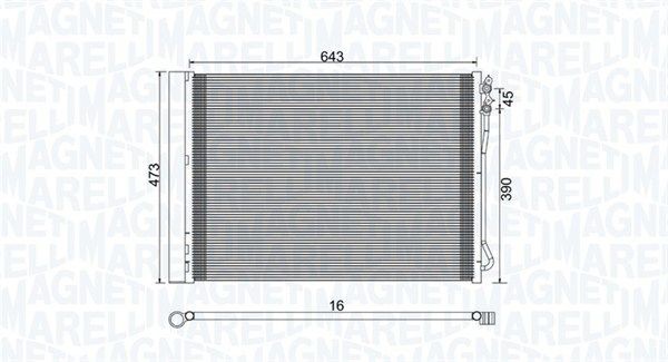 MAGNETI MARELLI Air conditioning condenser Article number: 350203781000 cheaply