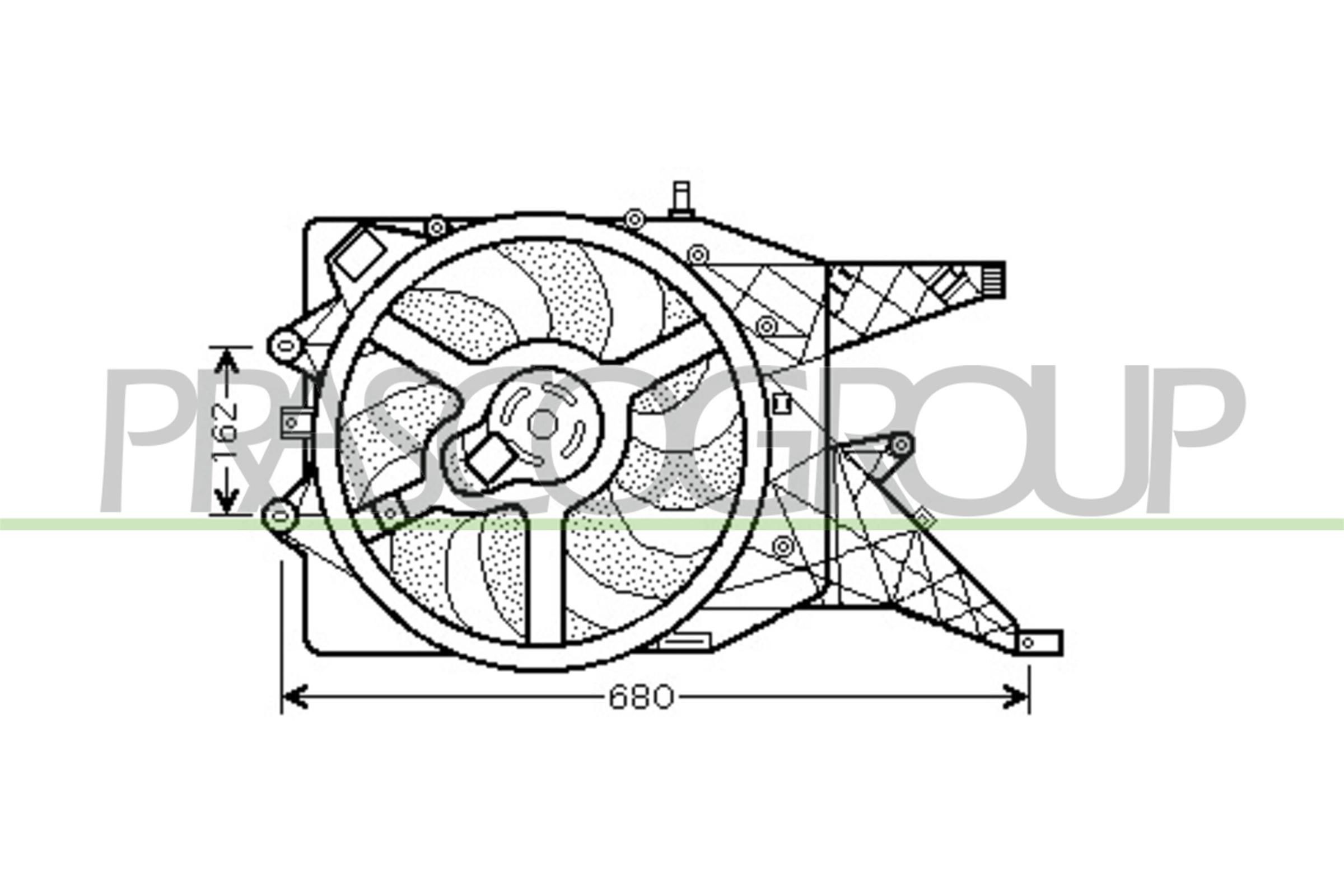 PRASCO Fan, radiator Article number: OP034F003 cheaply