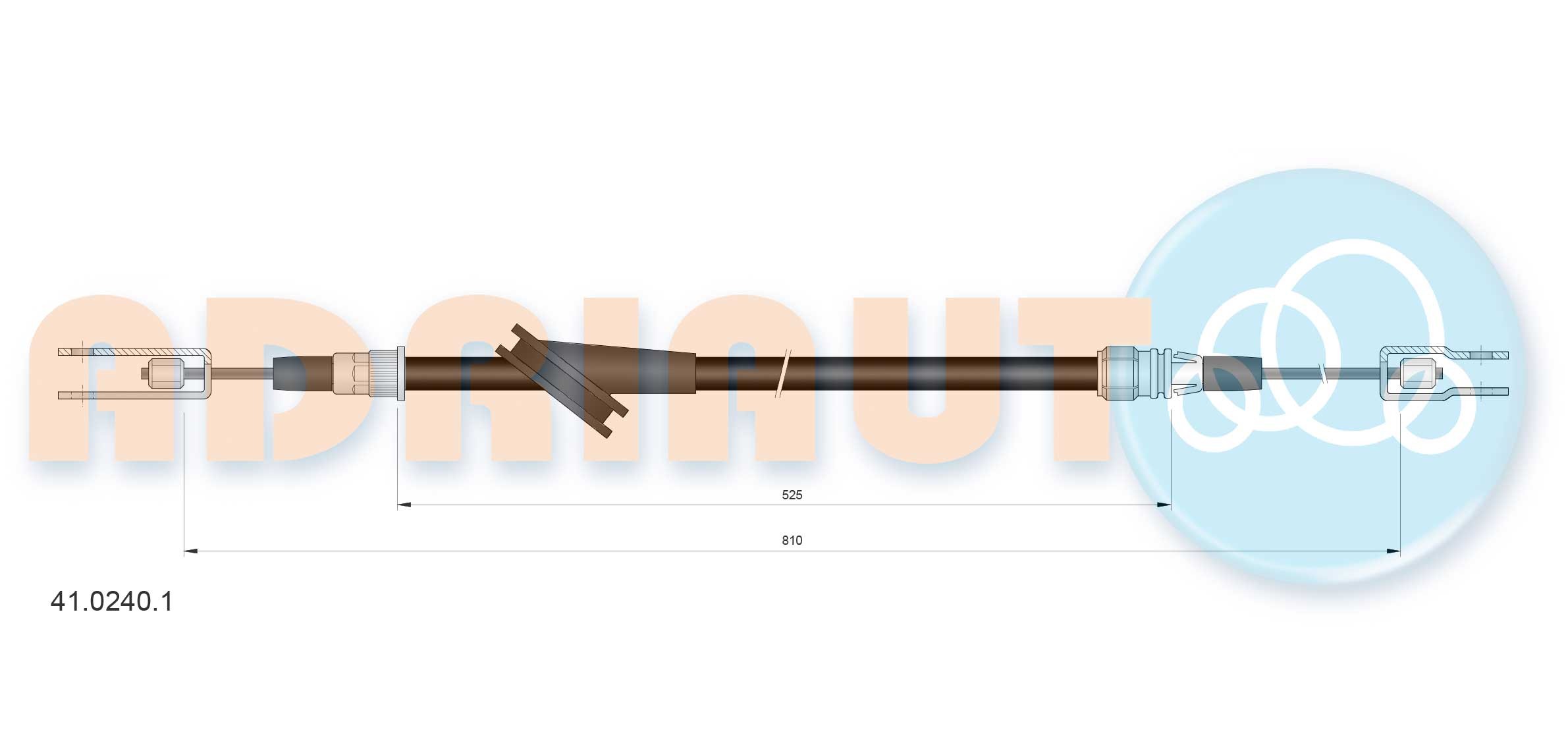 ADRIAUTO Hand brake cable Article number: 41.0240.1 cheaply