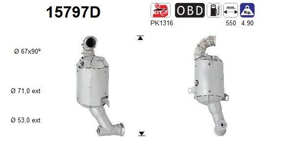 AS Catalytic converter Article number: 15797D cheaply