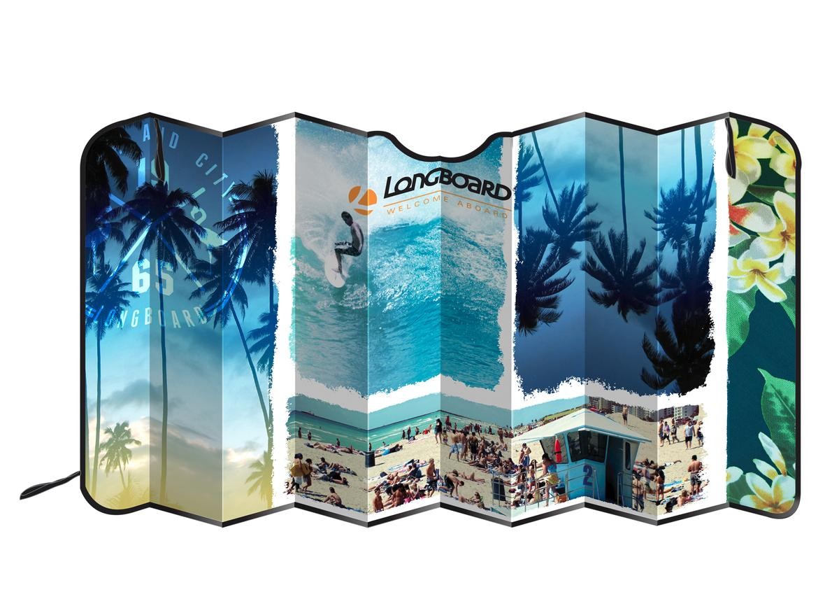 LONGBOARD Solskærm til bil Beach Varenummer: 078082 billige