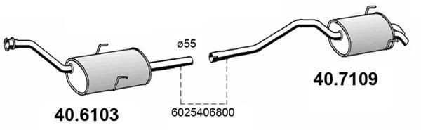 ASSO Middle silencer Article number: 40.6103 cheaply