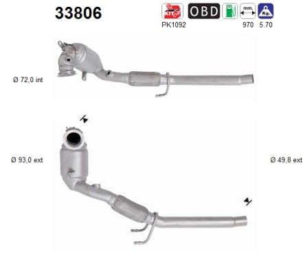 AS Catalytic converter Article number: 33806 cheaply