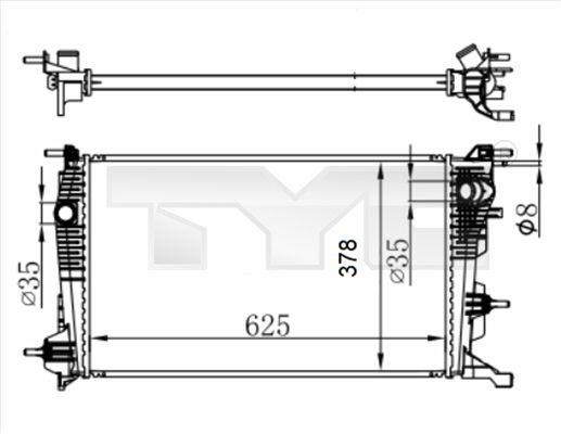 TYC Engine radiator Article number: 728-0065-R cheaply