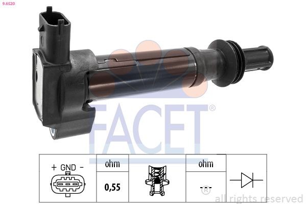 FACET Ignition coil Article number: 9.6520 cheaply