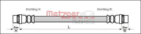 METZGER Brake hose Article number: 4114637 cheaply