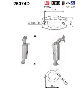AS Catalytic converter Article number: 26074D cheaply